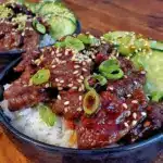 Korean bulgogi beef rice bowls - featured image