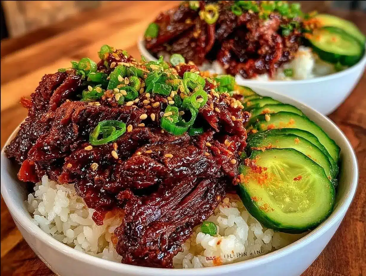 Korean bulgogi beef rice bowls preparation steps