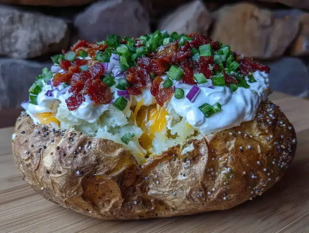 loaded baked potato dad style recipe - featured image