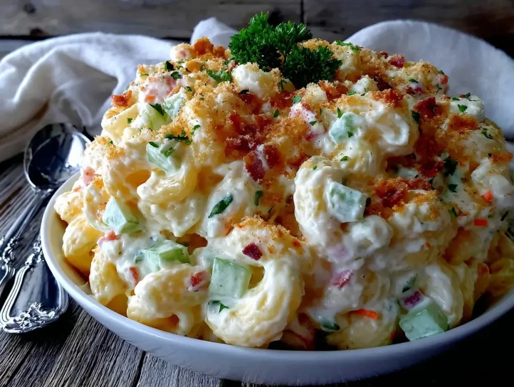 old fashioned macaroni salad - featured image