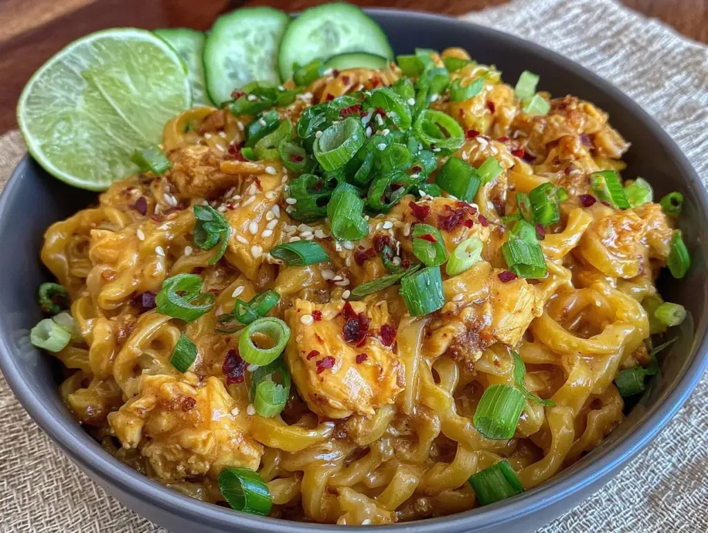 quick spicy peanut noodles - featured image