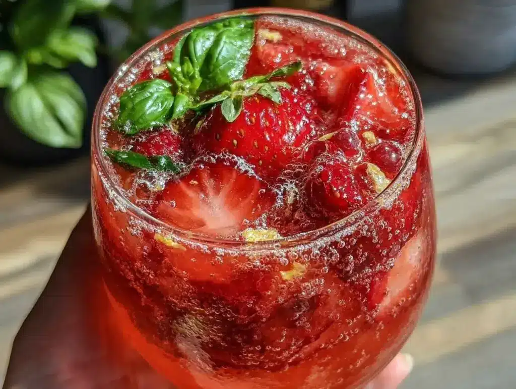 Refreshing Virgin Strawberry Basil Smash Mocktail - featured image