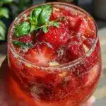 Refreshing Virgin Strawberry Basil Smash Mocktail - featured image