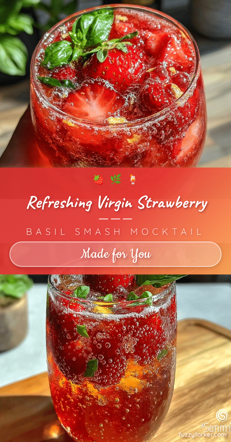 Refreshing Virgin Strawberry Basil Smash Mocktail recipe