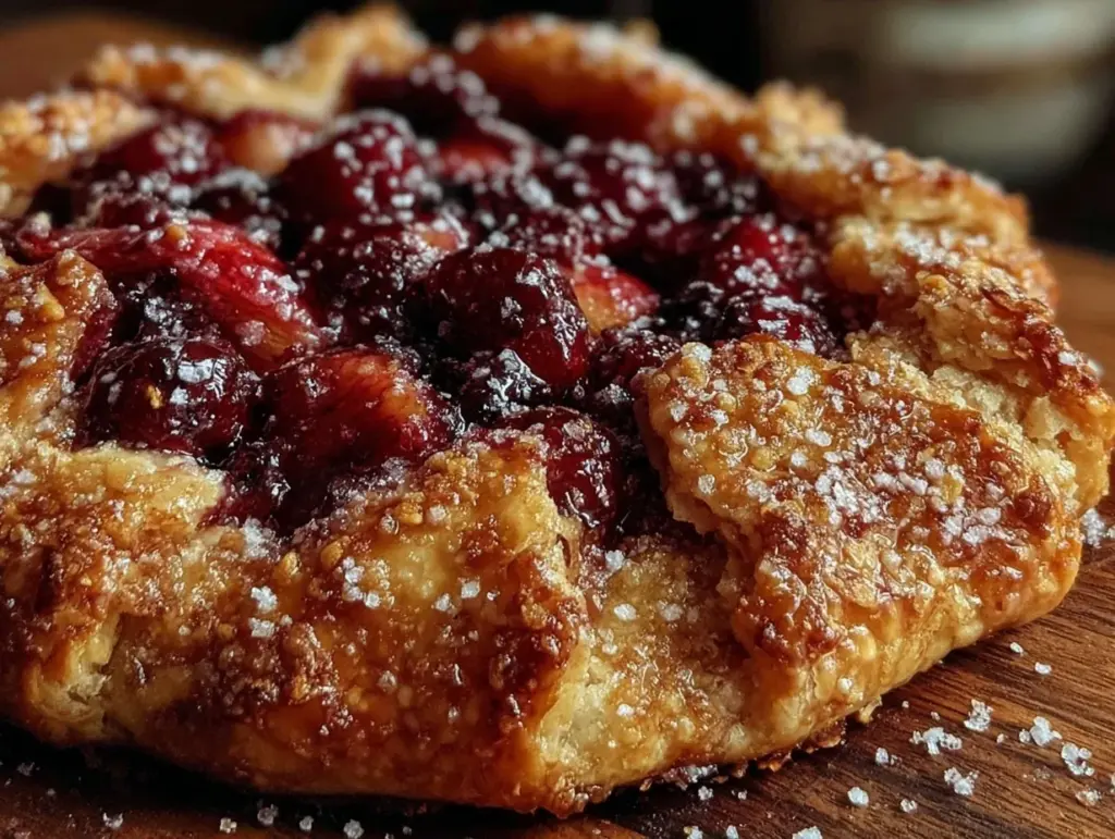 rustic peach and blueberry galette - featured image