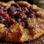 rustic peach and blueberry galette - featured image