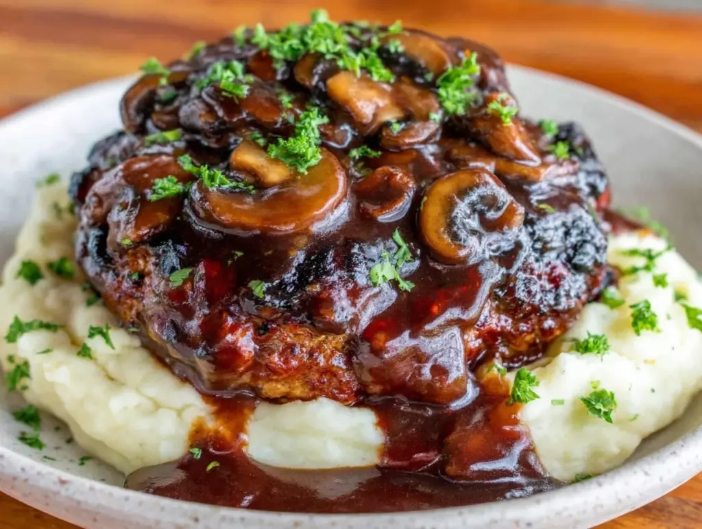 Salisbury steak with mushroom gravy - featured image