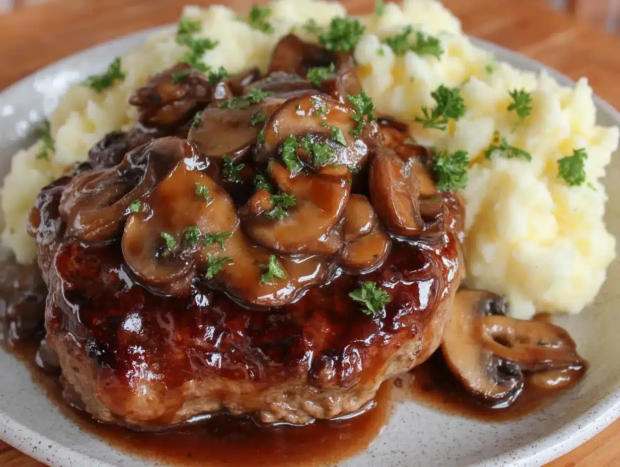 Salisbury steak with mushroom gravy preparation steps