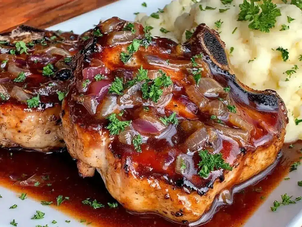 smothered pork chops recipe - featured image