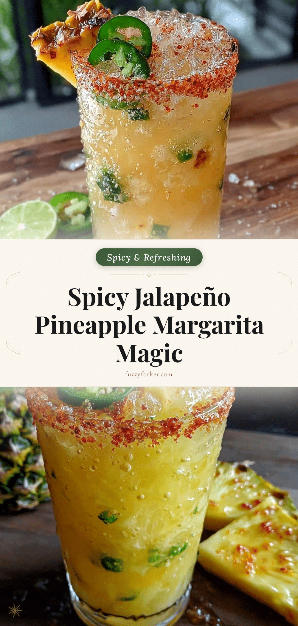 spicy jalapeño pineapple mocktail margarita recipe