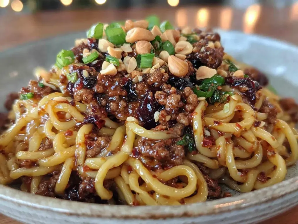 spicy szechuan dan dan noodle bowl - featured image