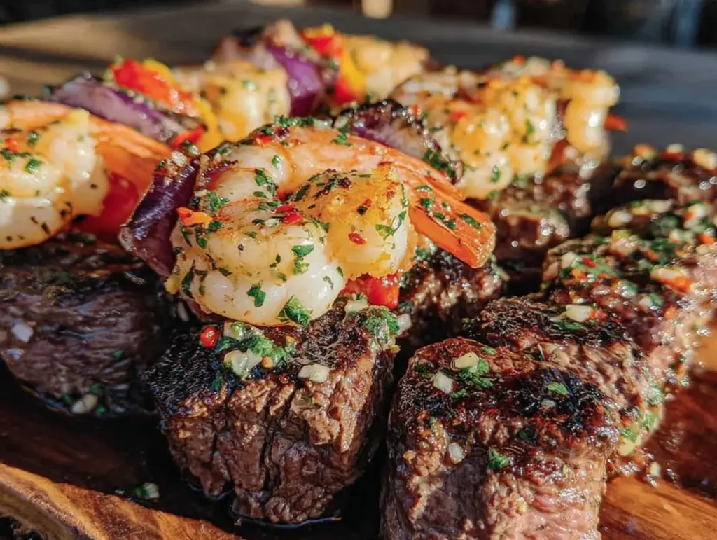 steak and shrimp kabobs - featured image