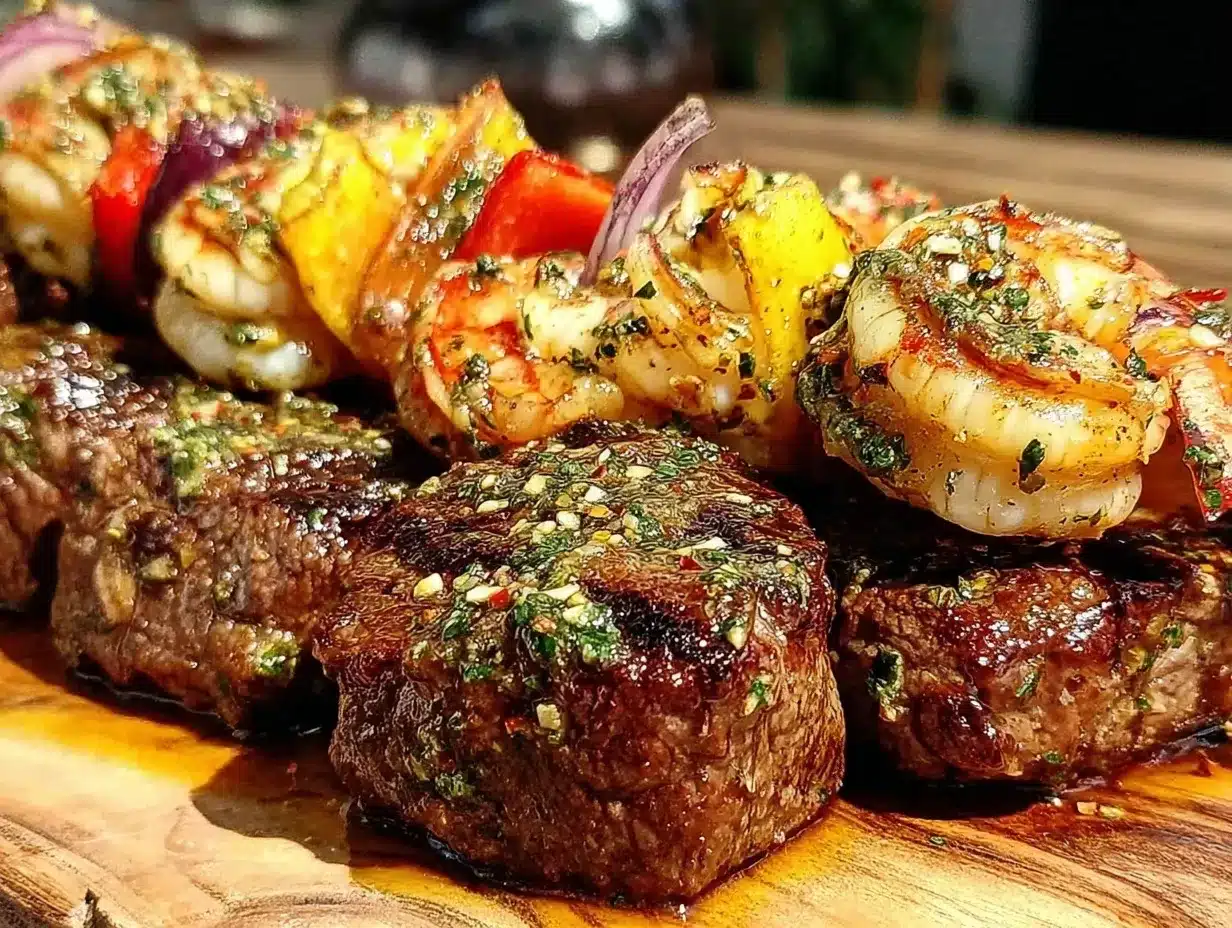 steak and shrimp kabobs preparation steps