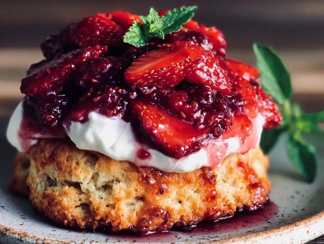 strawberry shortcake biscuit style preparation steps