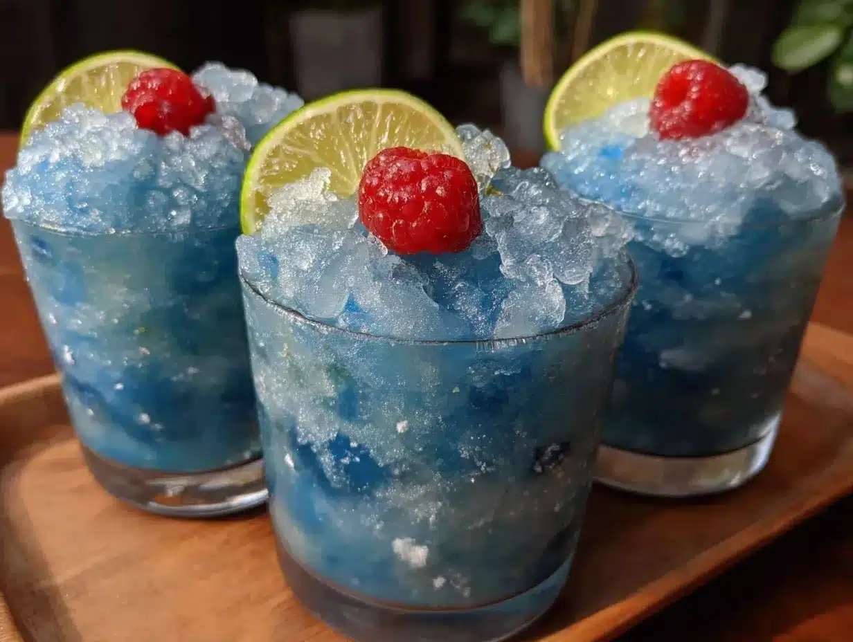 boozy blue raspberry slushies preparation steps