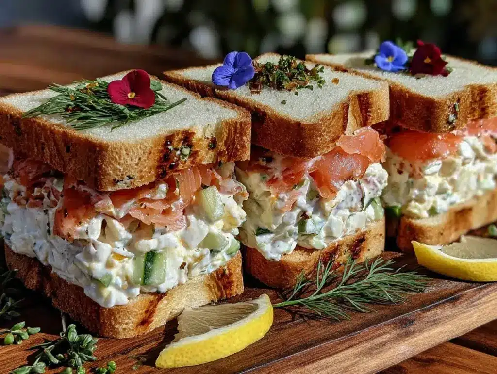 bridal shower finger sandwich platter - featured image