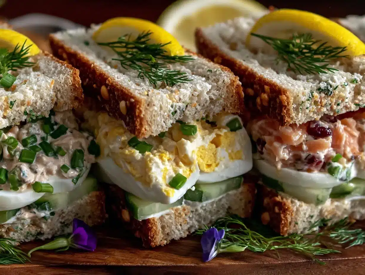 bridal shower finger sandwich platter preparation steps