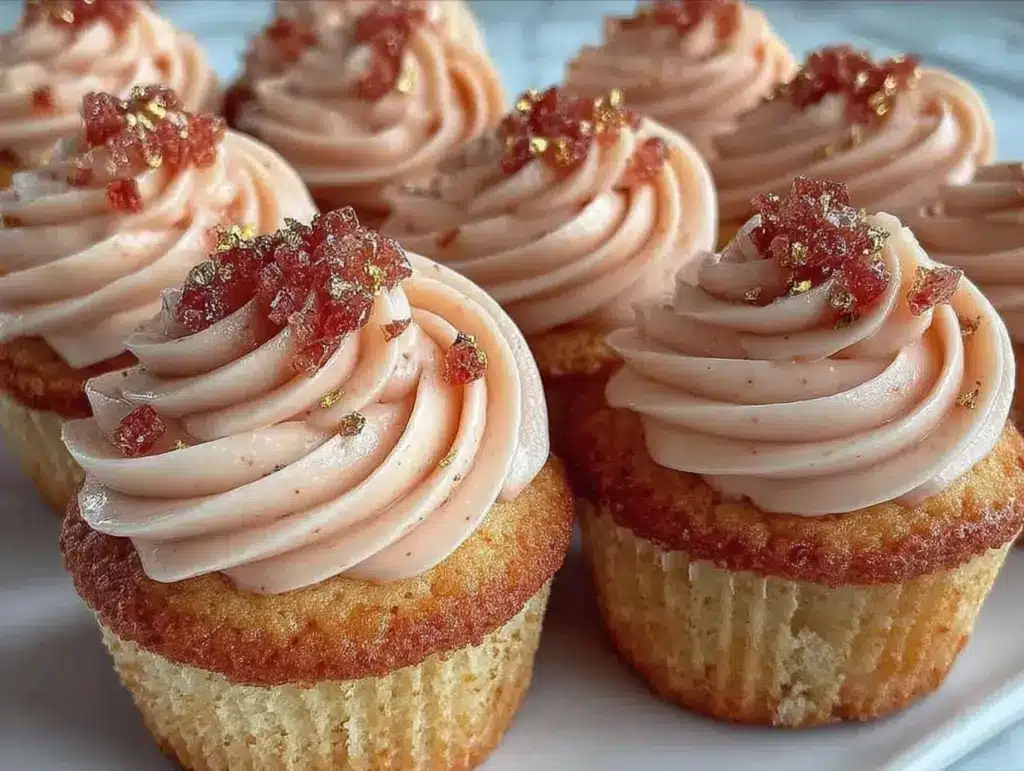 bridal shower rosé cupcakes - featured image