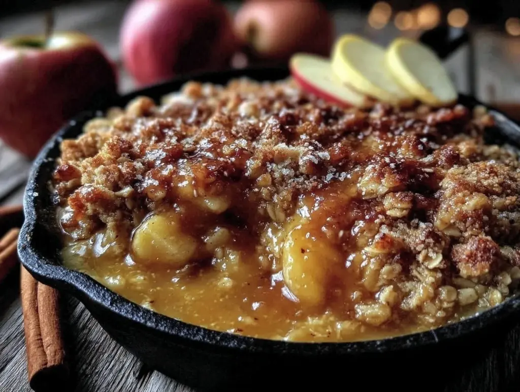 cast iron apple crisp - featured image