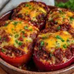 cheesy stuffed pepper casserole - featured image