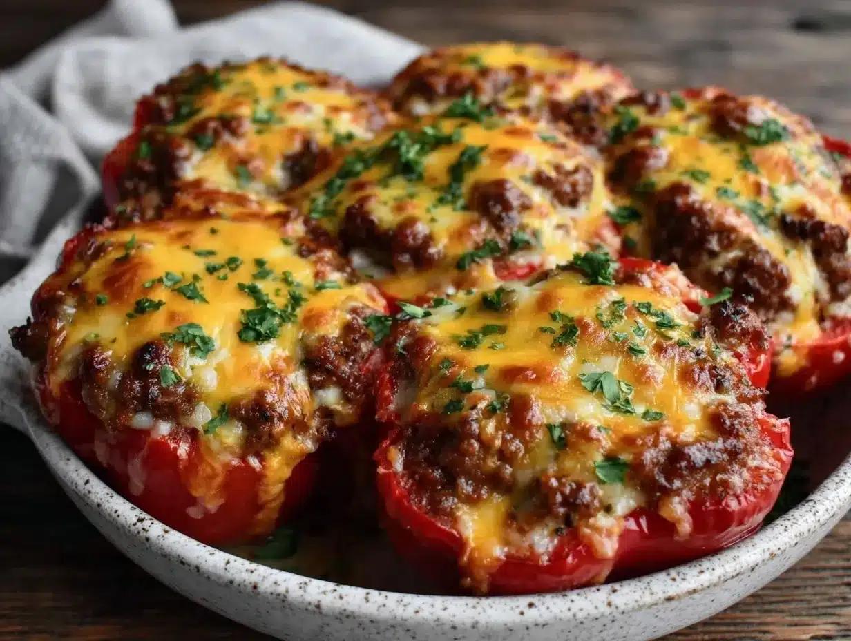 cheesy stuffed pepper casserole preparation steps