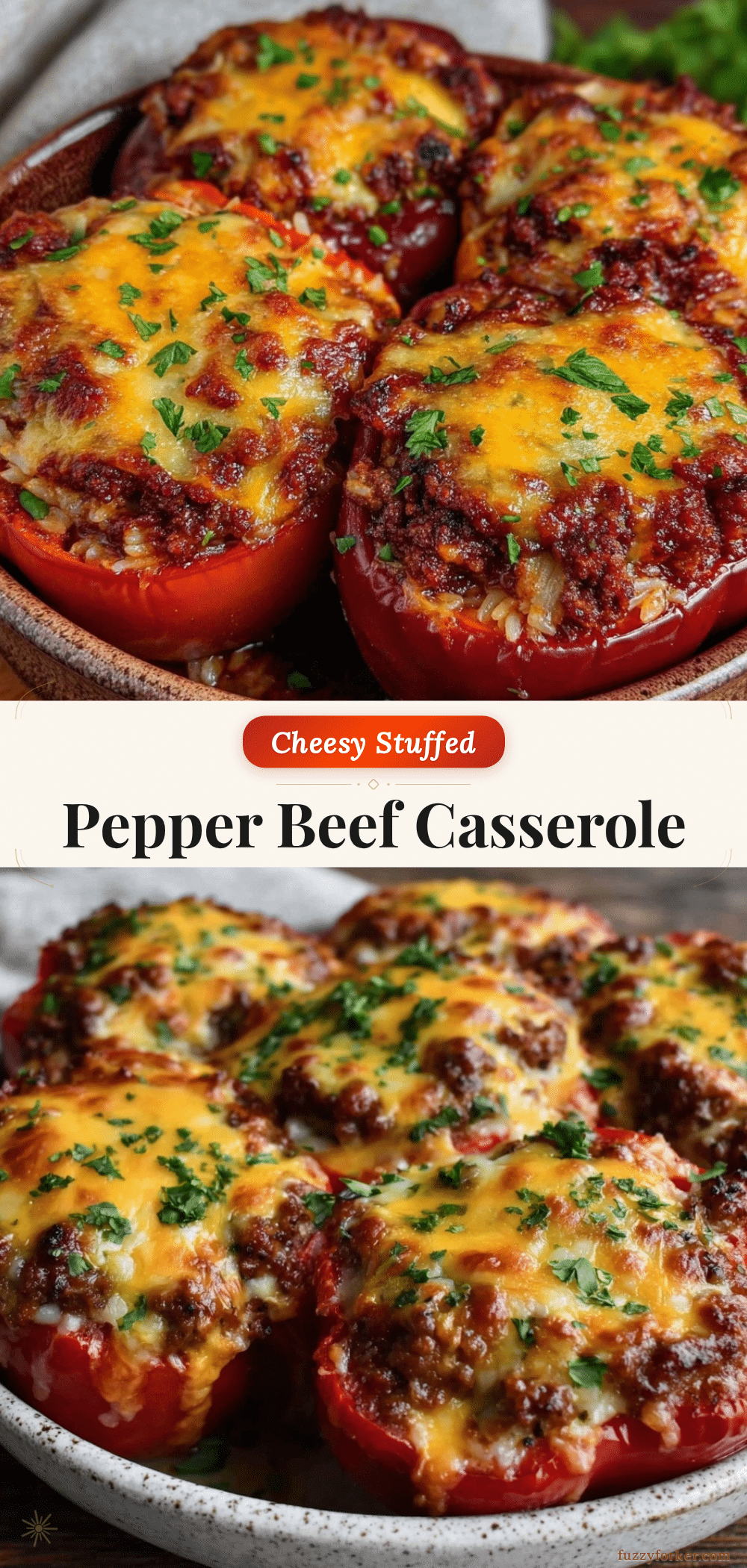 cheesy stuffed pepper casserole recipe