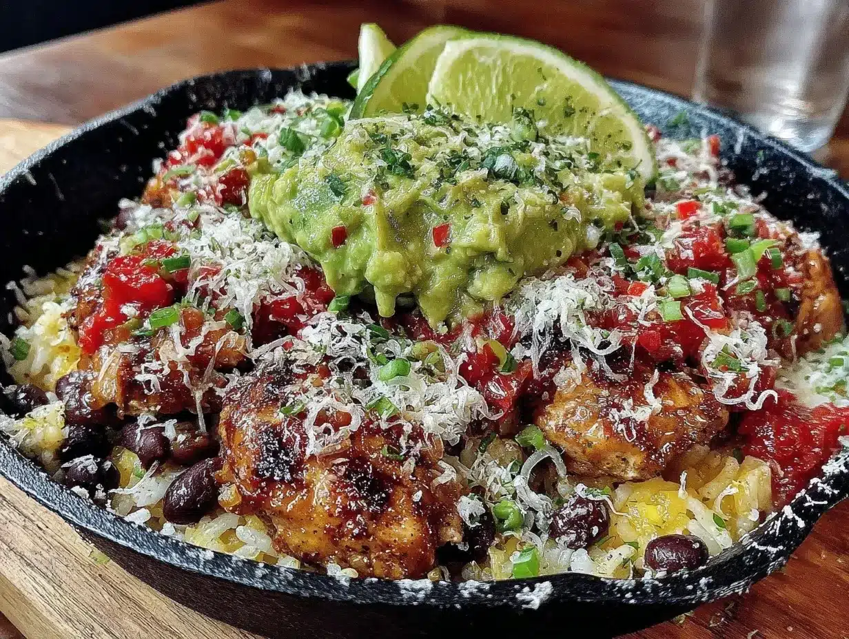 chicken burrito bowl rice skillet preparation steps