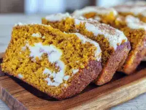 cozy pumpkin bread with cream cheese swirl - featured image