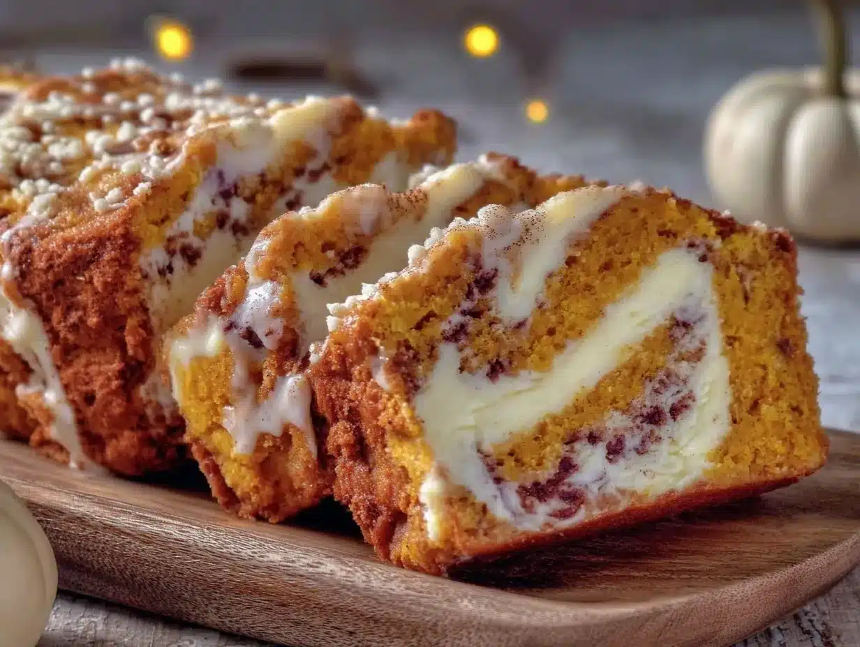 cozy pumpkin bread with cream cheese swirl preparation steps