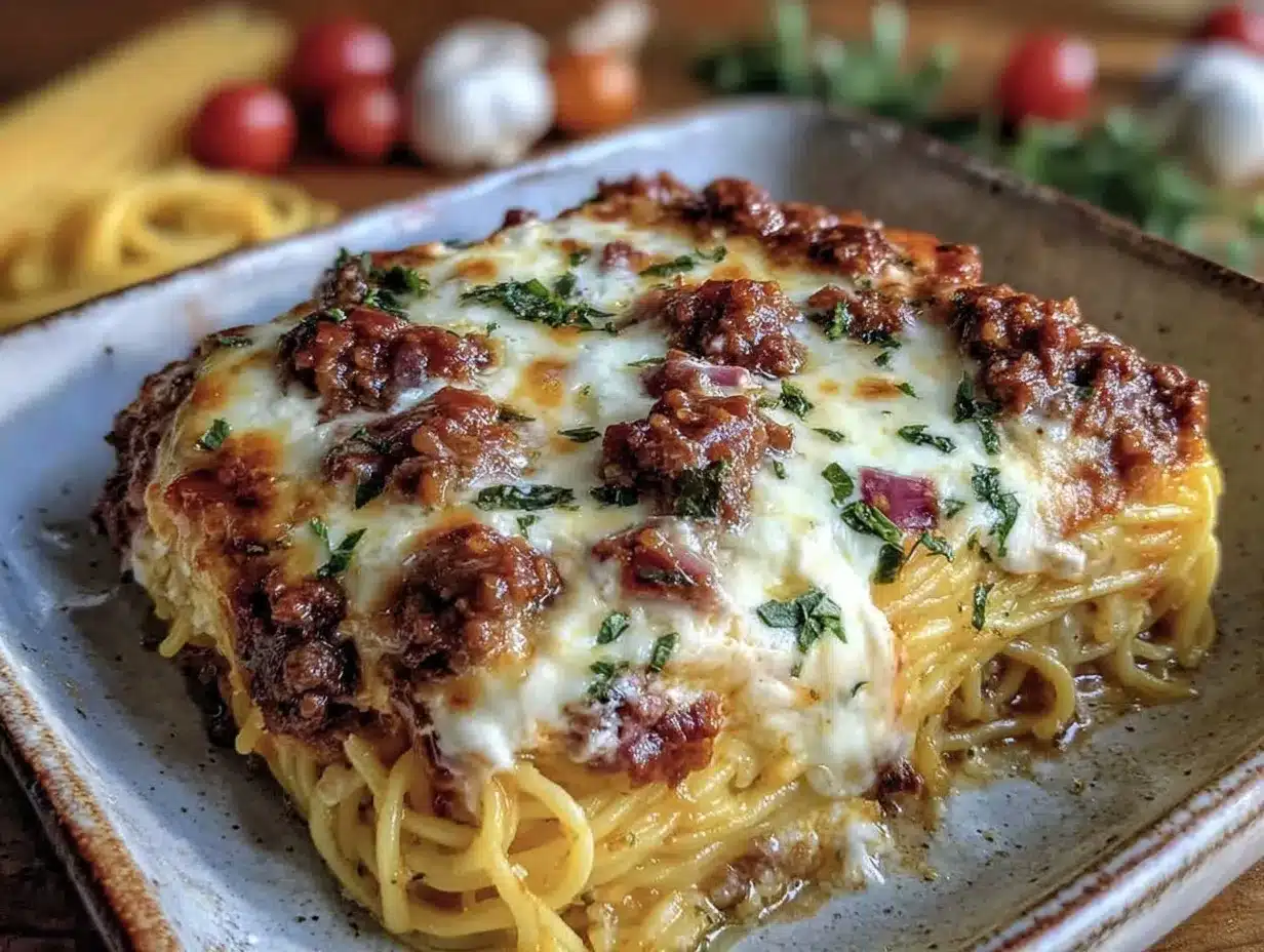 creamy baked million dollar spaghetti casserole preparation steps