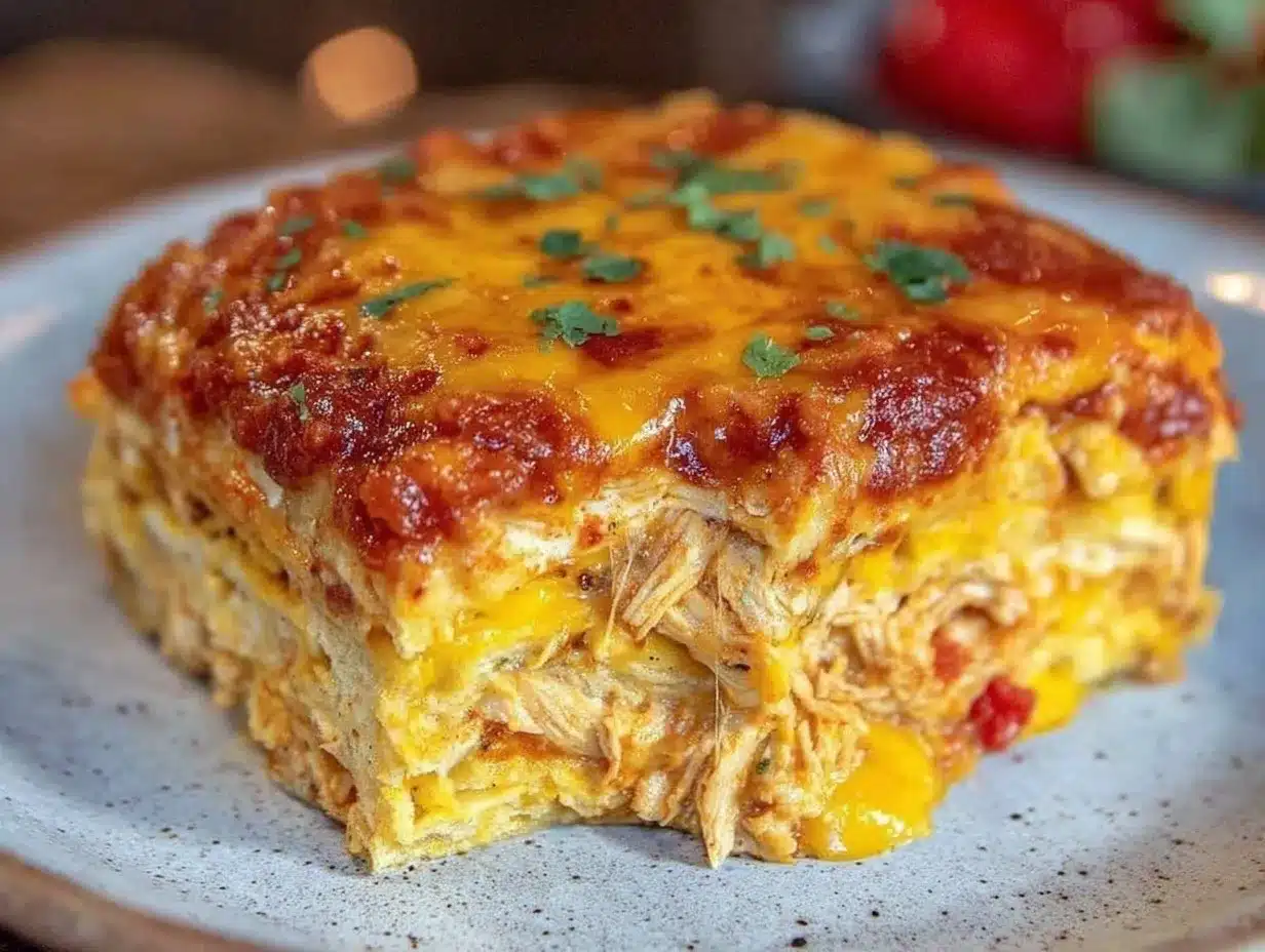 creamy chicken enchilada casserole preparation steps