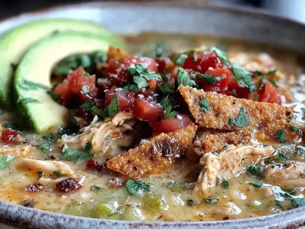 creamy crockpot chicken tortilla soup - featured image