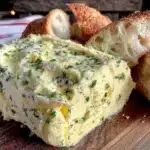 creamy garlic herb compound butter log - featured image