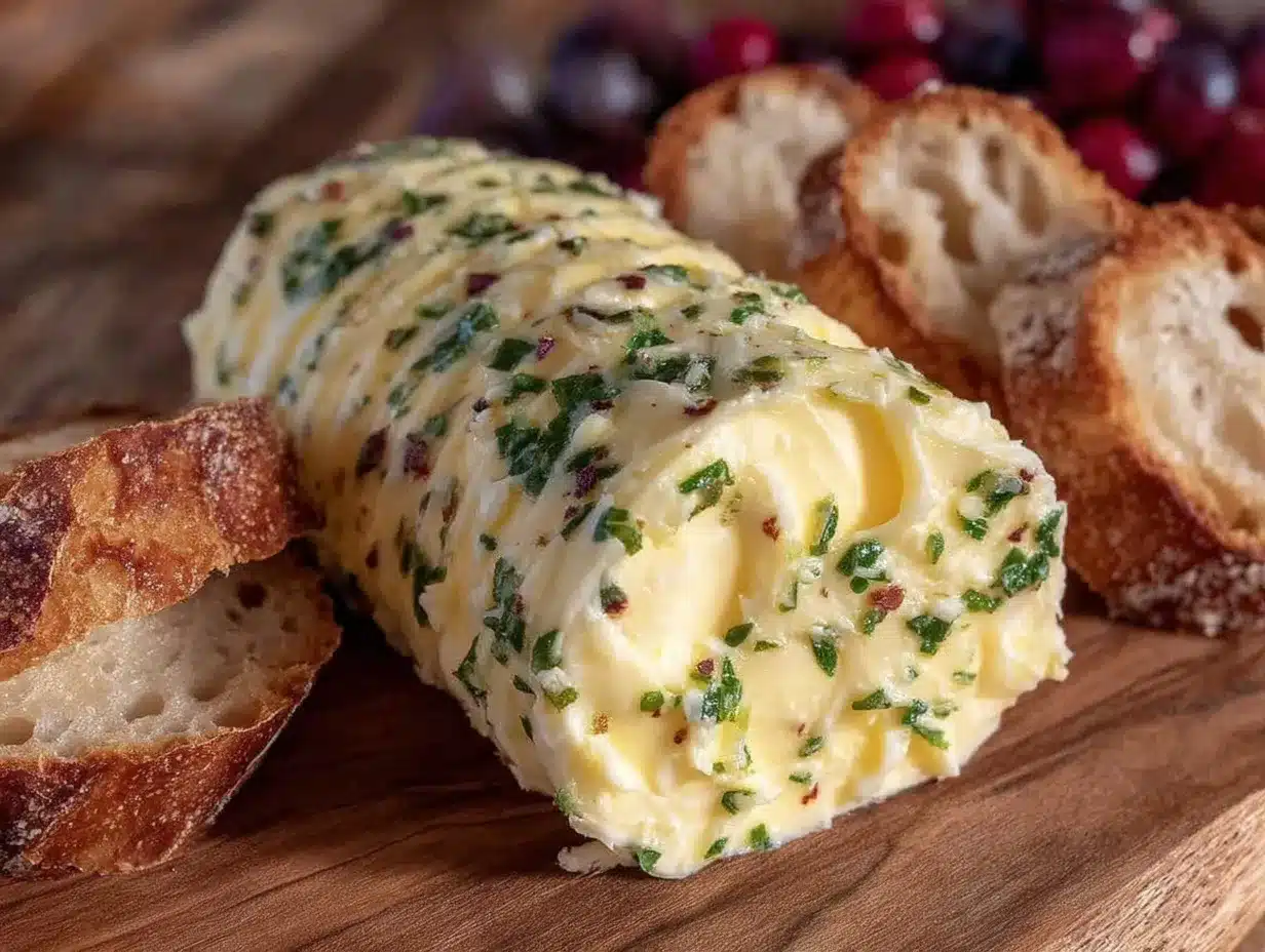 creamy garlic herb compound butter log preparation steps