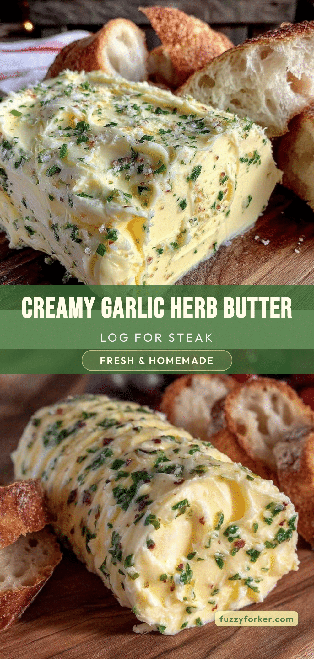 creamy garlic herb compound butter log recipe