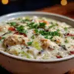 creamy one-pot chicken and wild rice soup - featured image