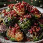 crispy balsamic roasted brussels sprouts - featured image