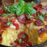 crispy cast iron deep dish pizza - featured image