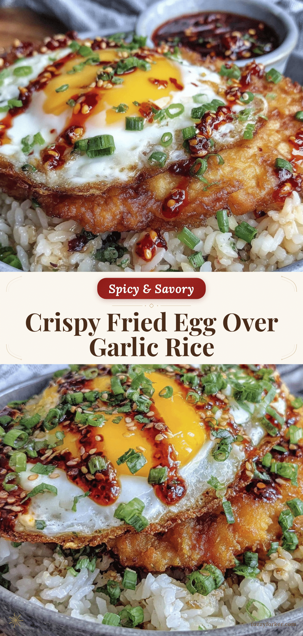 crispy fried egg over garlic rice recipe