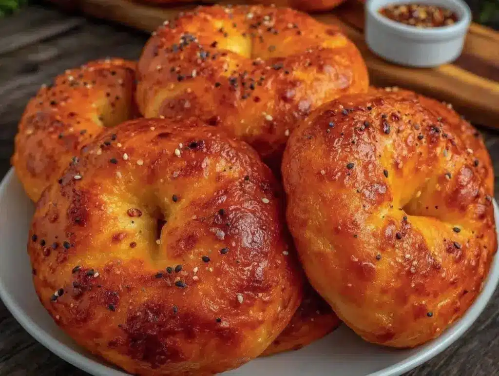 crispy homemade everything bagels - featured image