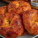 crispy homemade everything bagels - featured image