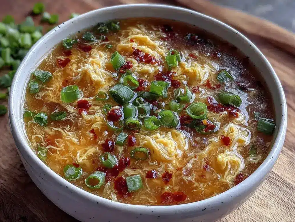 easy comforting egg drop soup - featured image