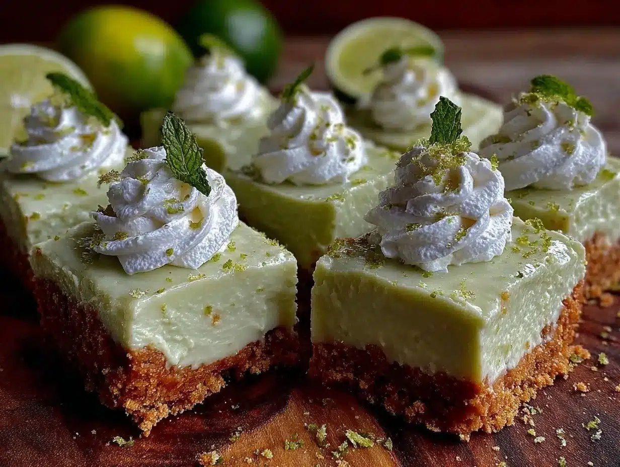 easy creamy no bake key lime pie bars preparation steps