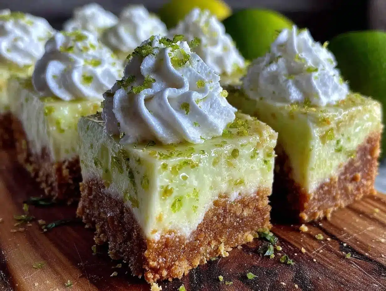 easy creamy no bake key lime pie bars - featured image