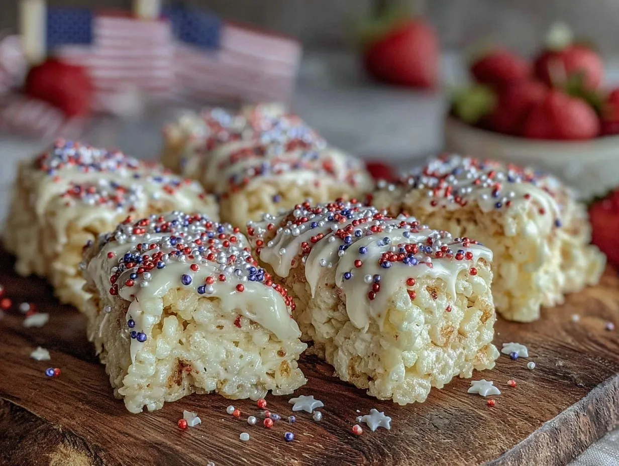 Easy Patriotic Rice Krispie Treats preparation steps
