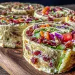 Easy Rainbow Veggie Pinwheels - featured image