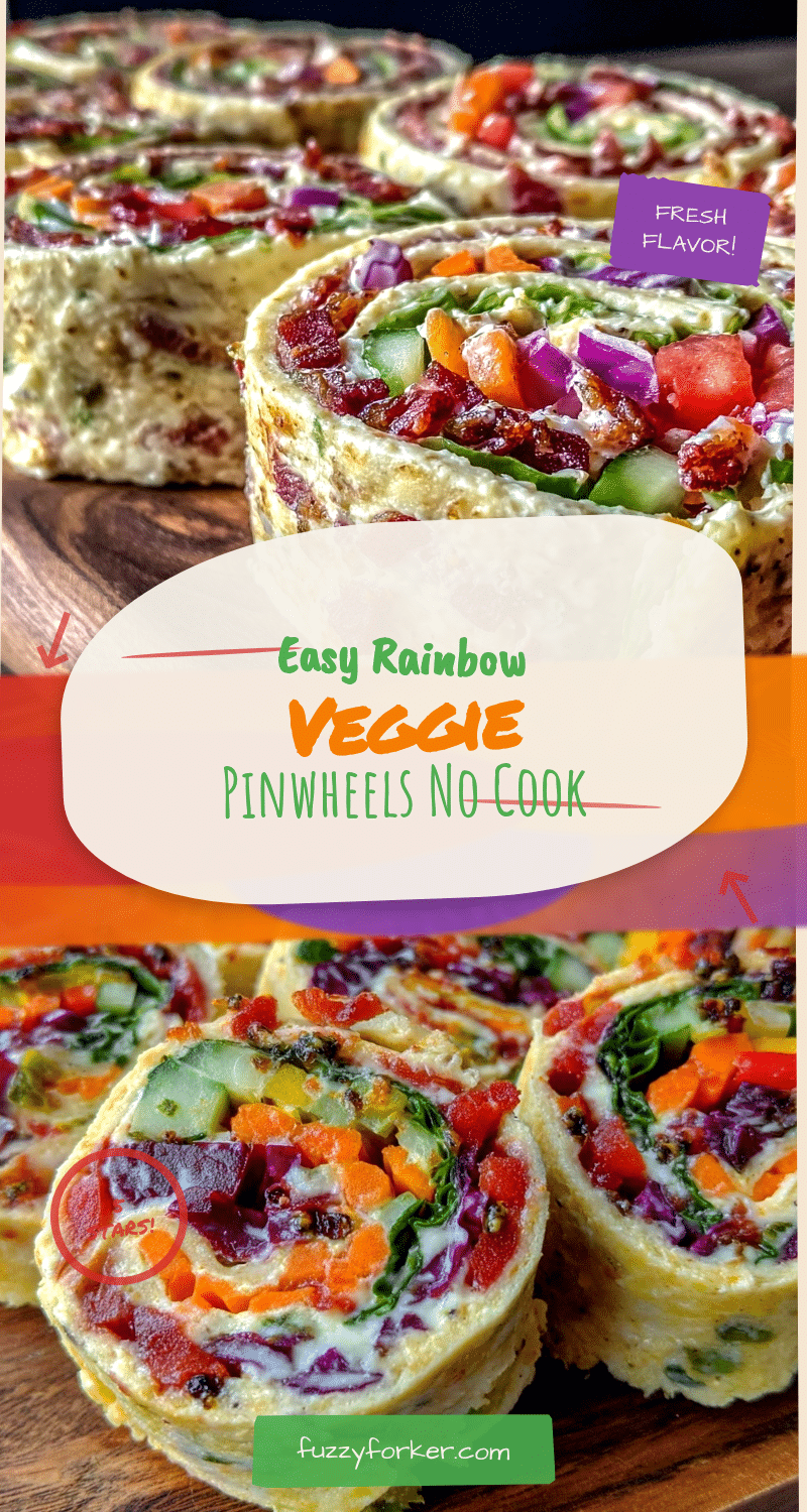 Easy Rainbow Veggie Pinwheels recipe