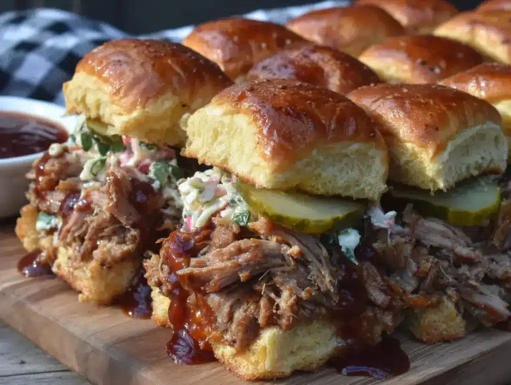 easy tailgate pulled pork sliders - featured image