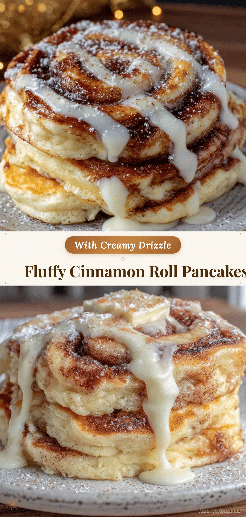 fluffy cinnamon roll pancakes recipe