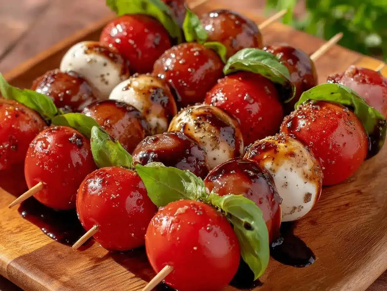 fresh caprese skewers preparation steps